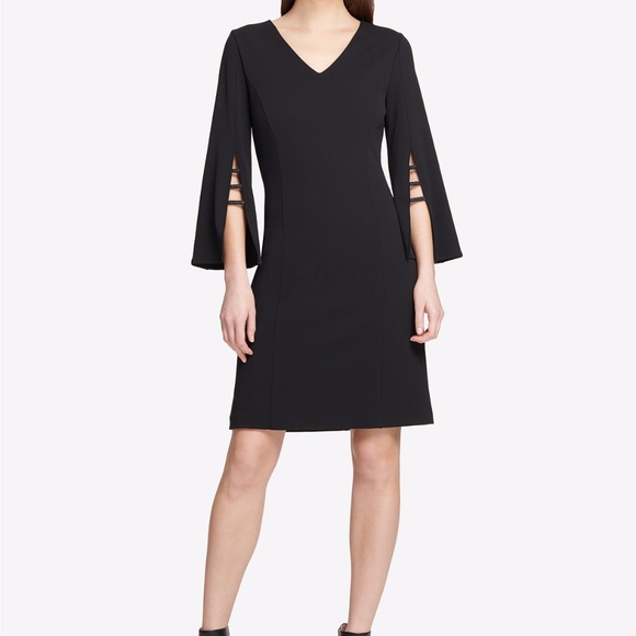 DKNY Embellished Bell-Sleeve A-Line Dress - Picture 1 of 5